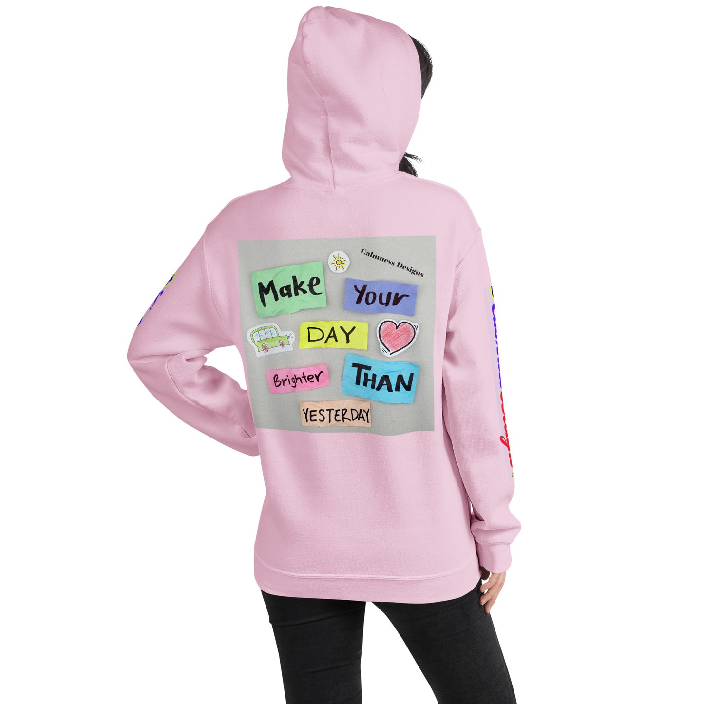 Make Your Day Brighter Than Yesterday, (BUS, HEART), Calmness Designs, Creative Designs,    Unisex Hoodie