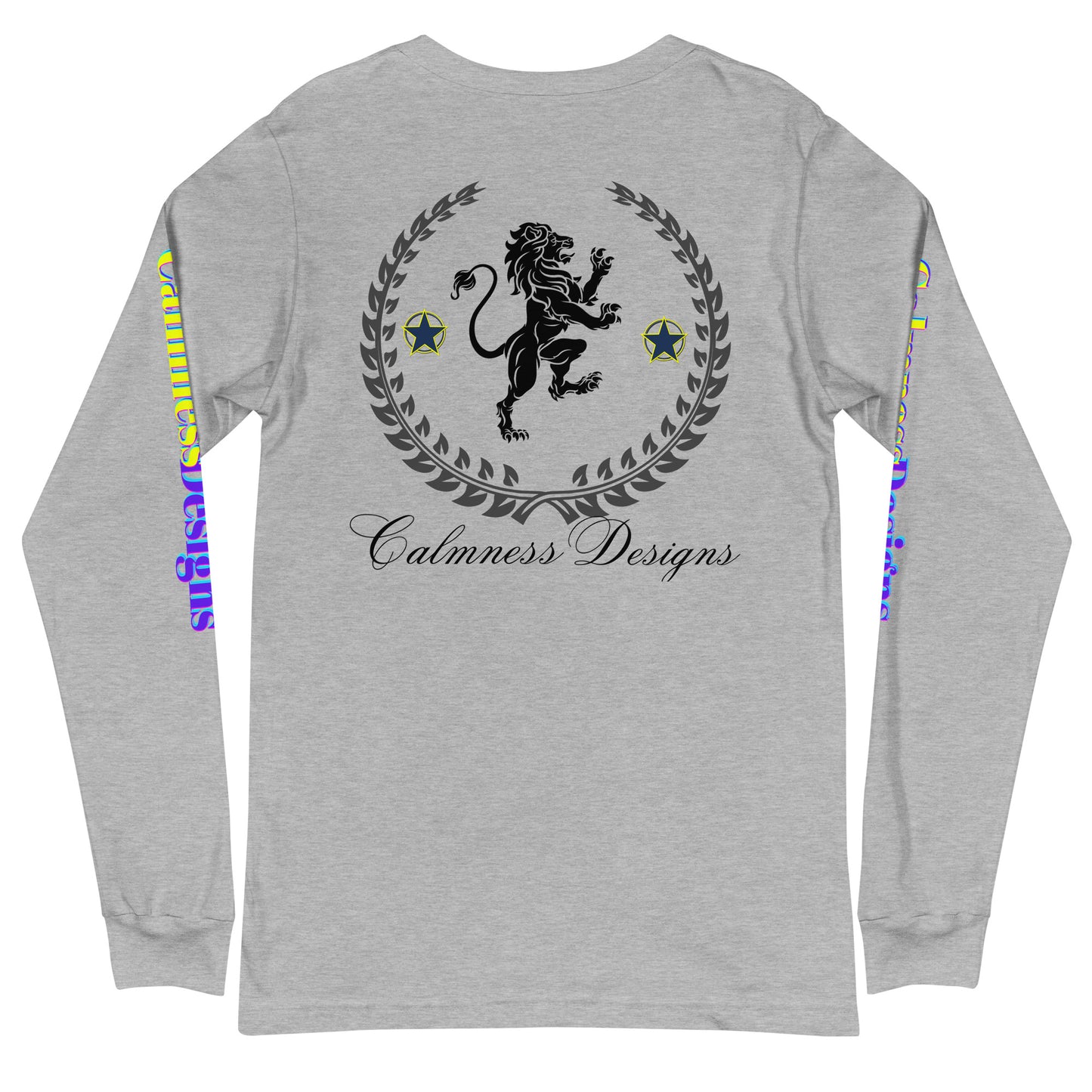 Coats of Arms, (C  D), Lions Crest Shield, Stars,  Calmness Designs,  Unisex Long Sleeve Tee