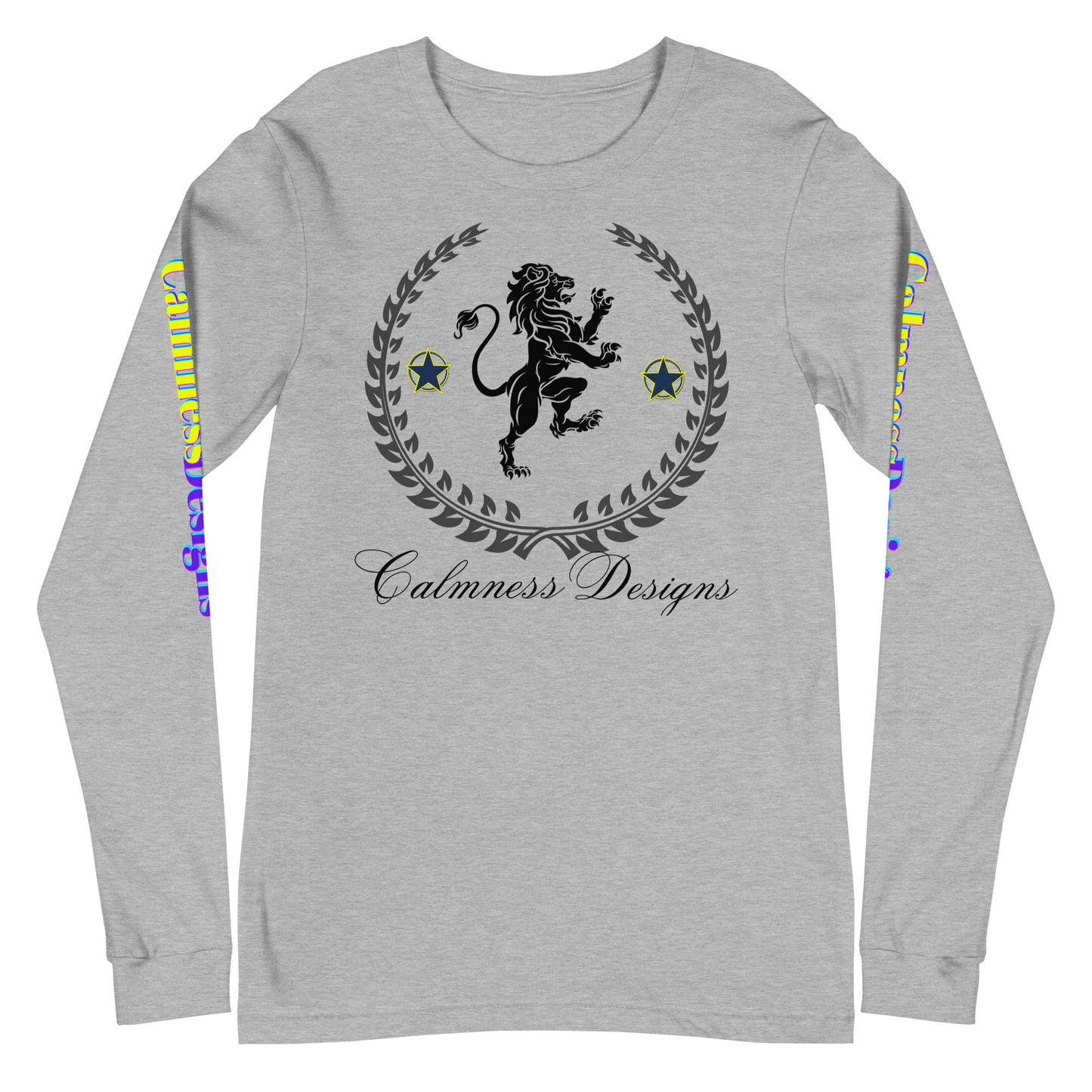 Coats of Arms, (C  D), Lions Crest Shield, Stars,  Calmness Designs,  Unisex Long Sleeve Tee