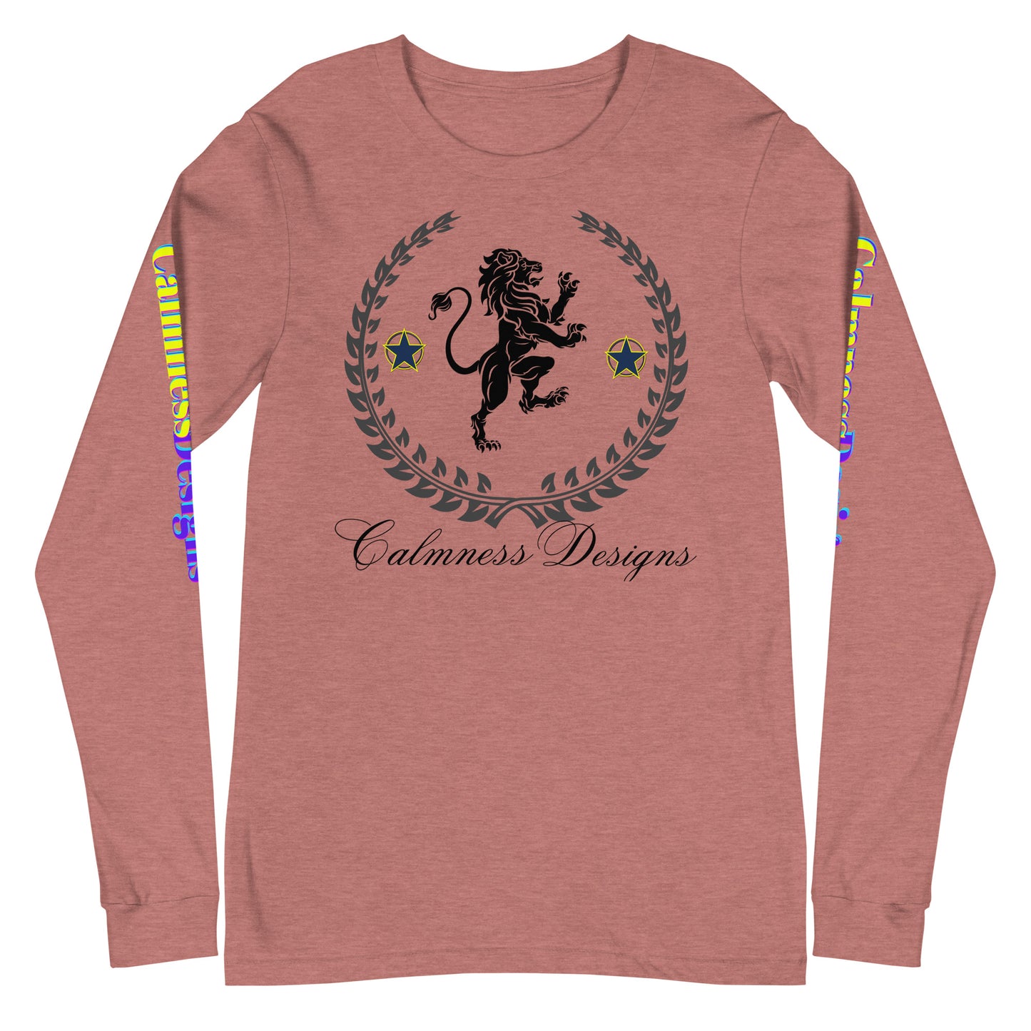 Coats of Arms, (C  D), Lions Crest Shield, Stars,  Calmness Designs,  Unisex Long Sleeve Tee