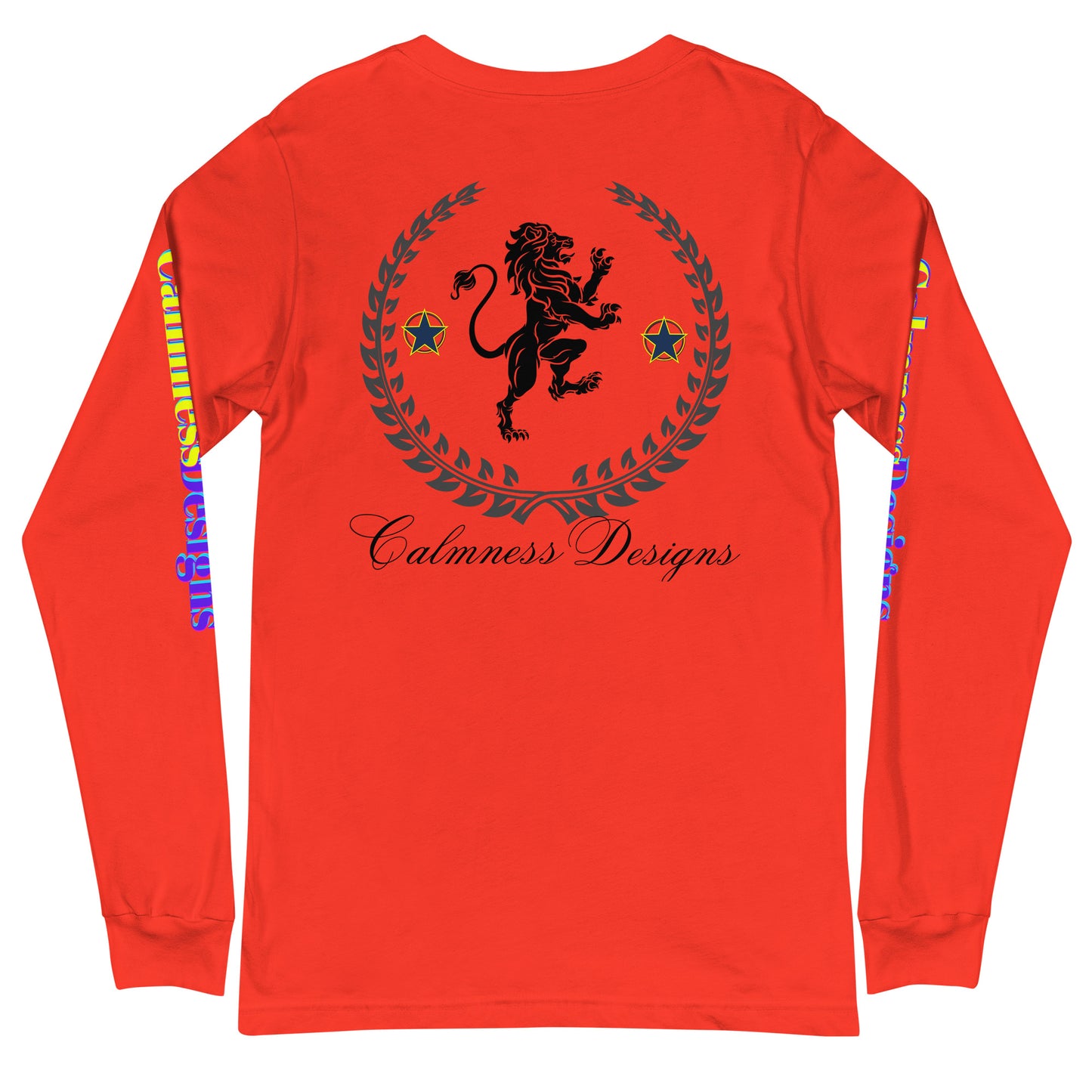 Coats of Arms, (C  D), Lions Crest Shield, Stars,  Calmness Designs,  Unisex Long Sleeve Tee