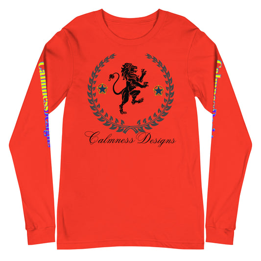 Coats of Arms, (C  D), Lions Crest Shield, Stars,  Calmness Designs,  Unisex Long Sleeve Tee