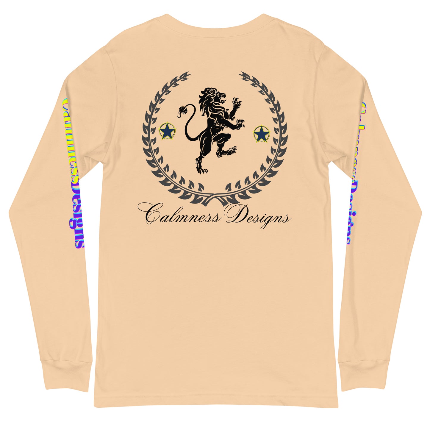 Coats of Arms, (C  D), Lions Crest Shield, Stars,  Calmness Designs,  Unisex Long Sleeve Tee