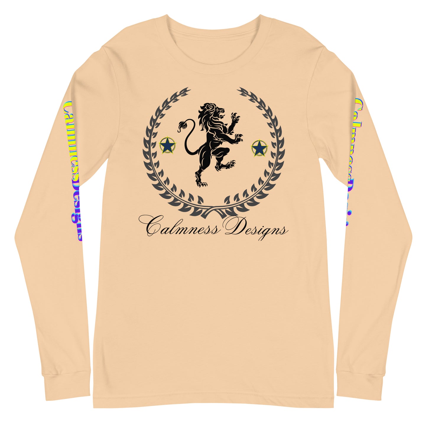 Coats of Arms, (C  D), Lions Crest Shield, Stars,  Calmness Designs,  Unisex Long Sleeve Tee