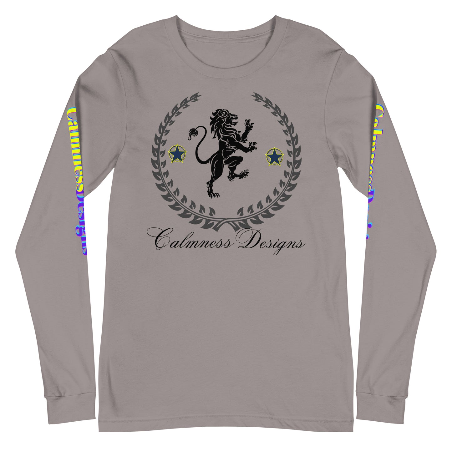 Coats of Arms, (C  D), Lions Crest Shield, Stars,  Calmness Designs,  Unisex Long Sleeve Tee