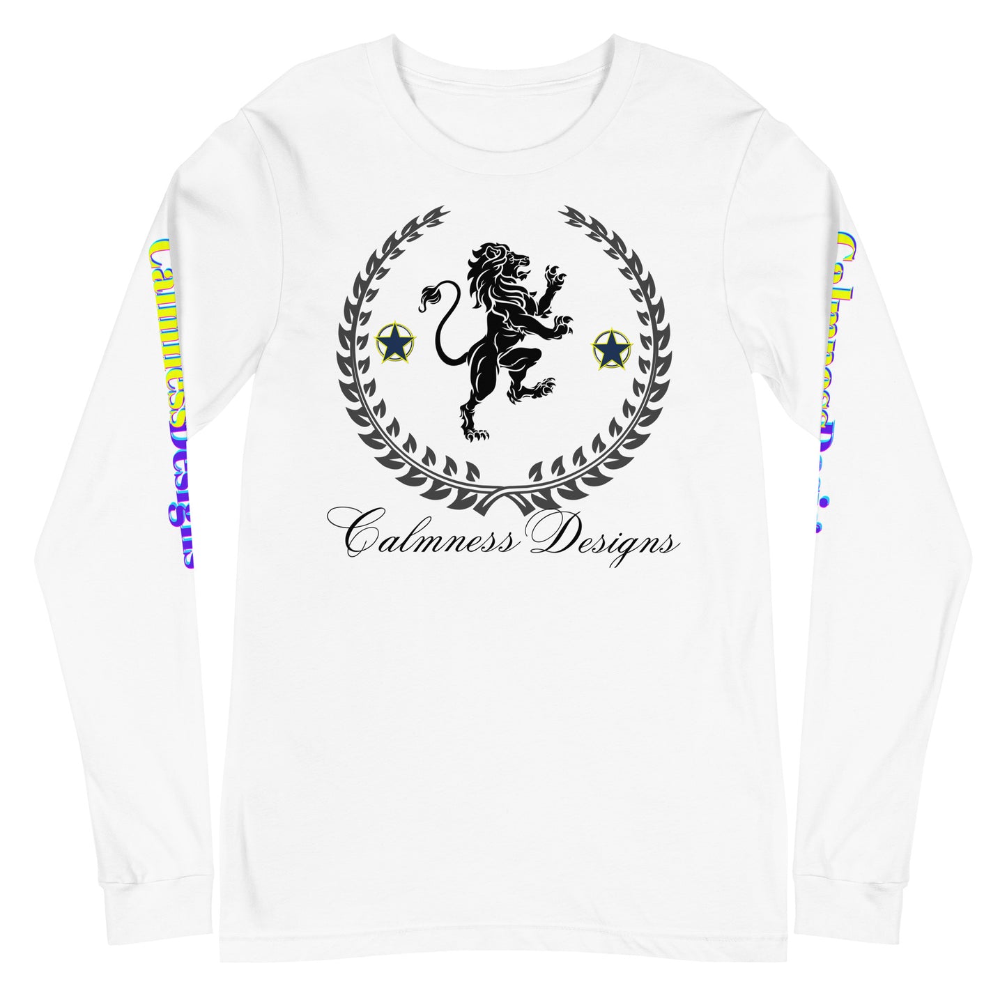 Coats of Arms, (C  D), Lions Crest Shield, Stars,  Calmness Designs,  Unisex Long Sleeve Tee