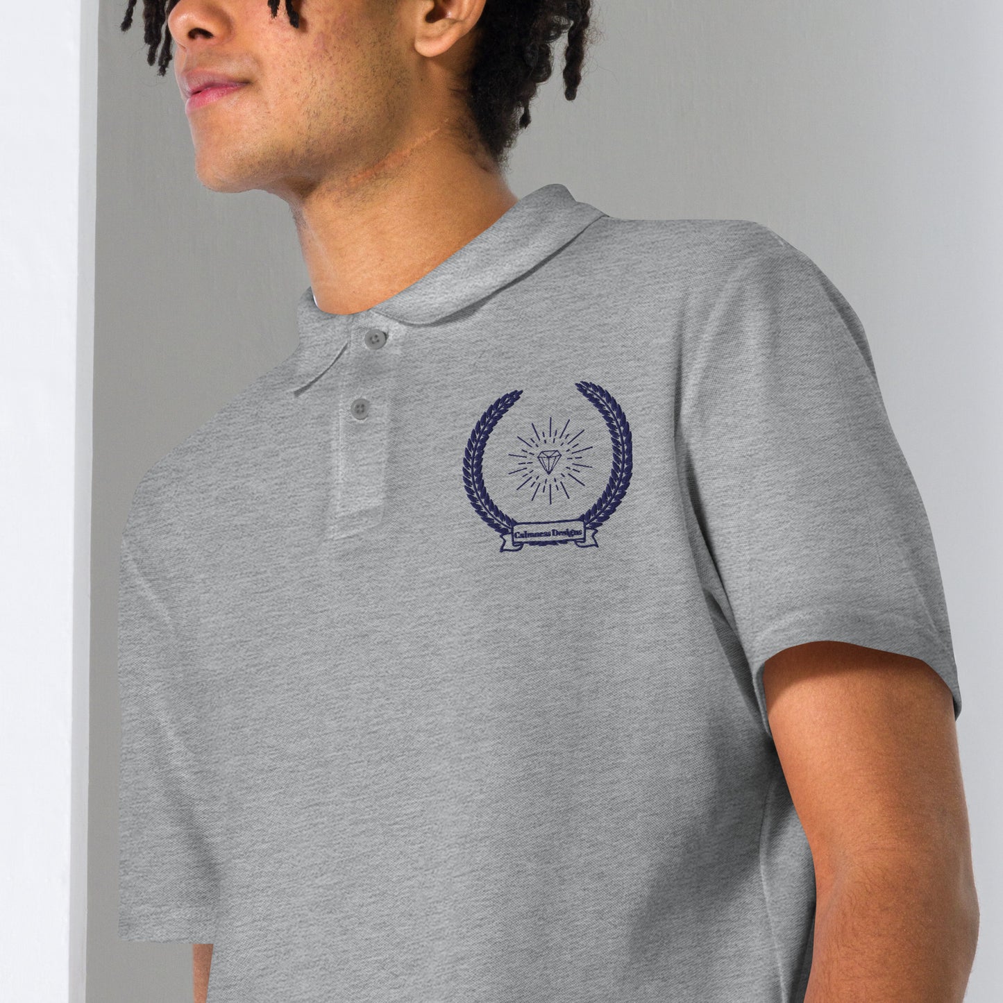 Diamond in Coats of Arms, Calmness Designs,   Unisex pique polo shirt