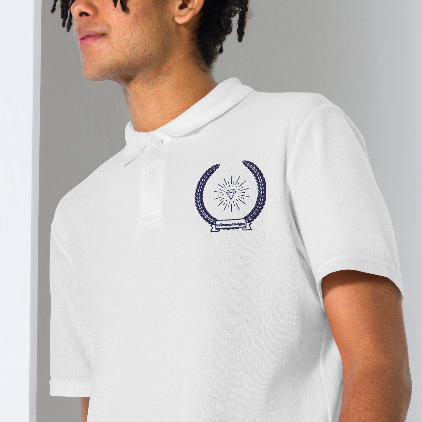 Diamond in Coats of Arms, Calmness Designs,   Unisex pique polo shirt