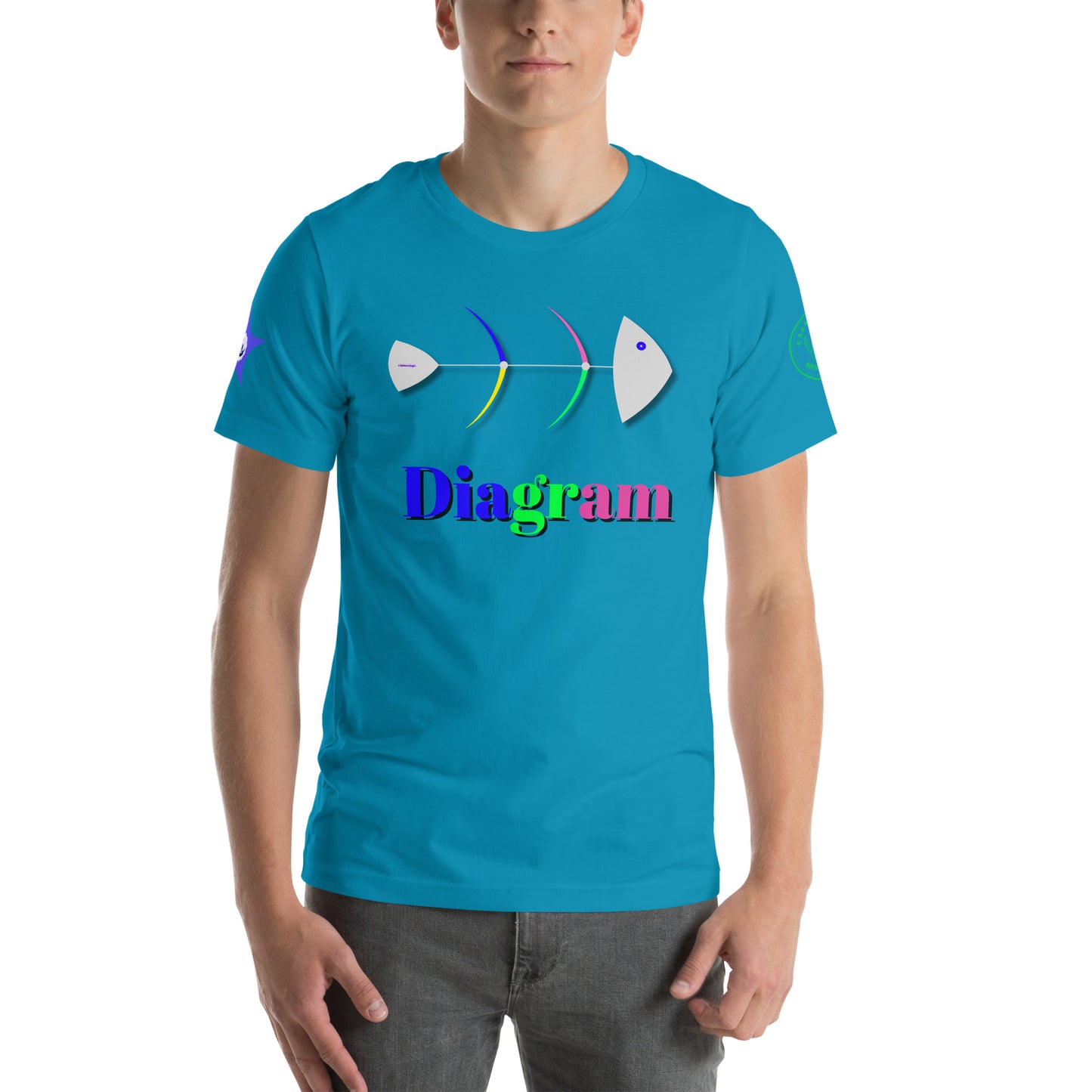 Fish Bone Diagram, CALMNESS DESIGNS,  Creative Designer's,  Unisex t-shirt