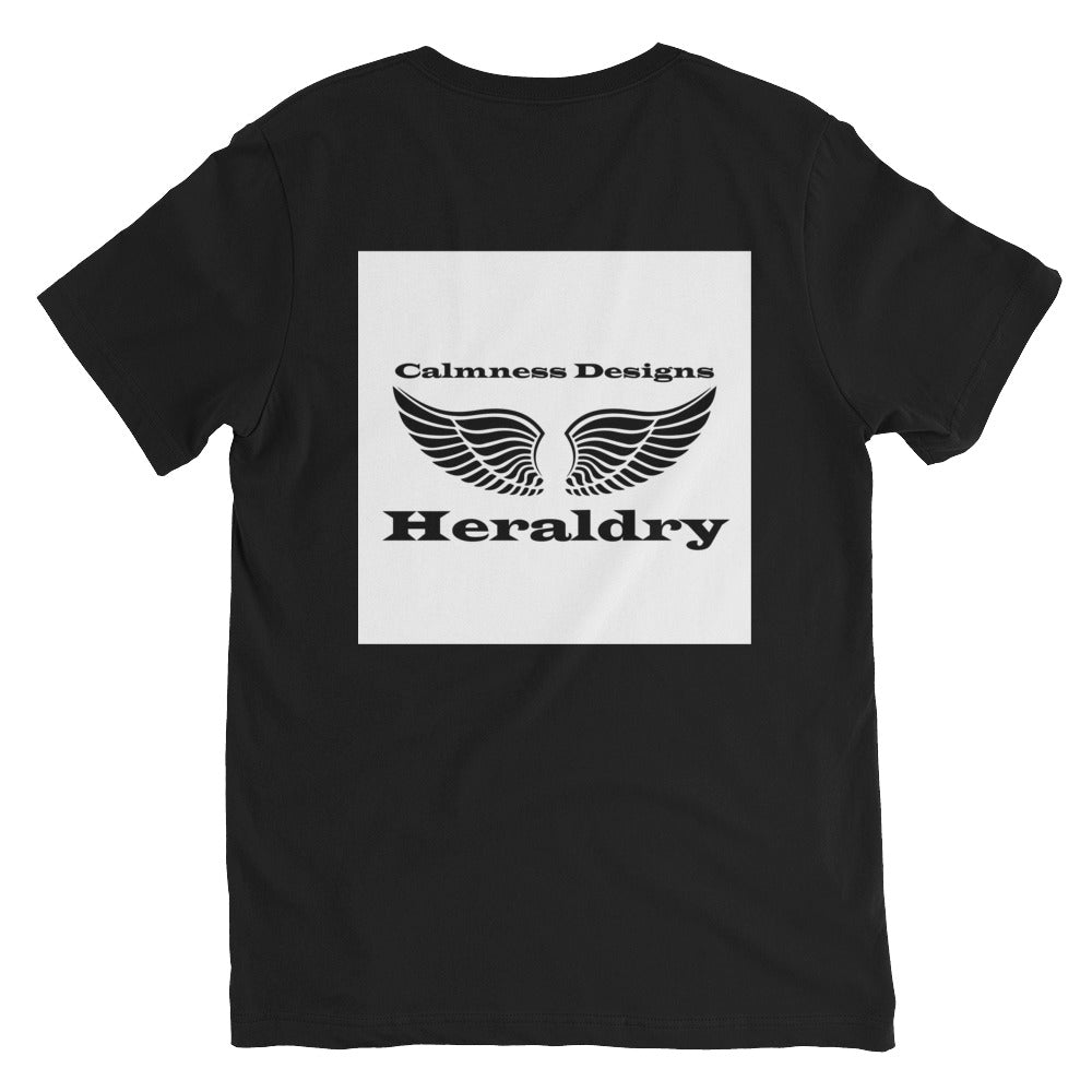 Wings for Heraldry,  CALMNESS DESIGNS,  Creative Designer's,  Unisex Short Sleeve V-Neck T-Shirt