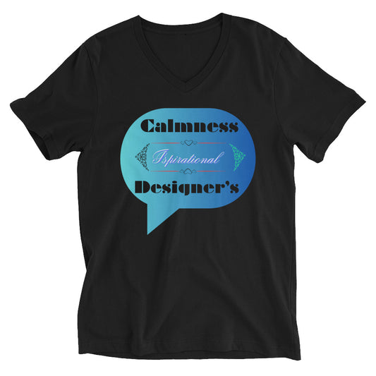 Speech Bubble, Inspirational Designer's, Creative  Calmness Designs,  Unisex Short Sleeve V-Neck T-Shirt