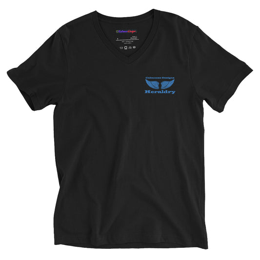 Wings for Heraldry,  CALMNESS DESIGNS,  Creative Designer's,  Unisex Short Sleeve V-Neck T-Shirt