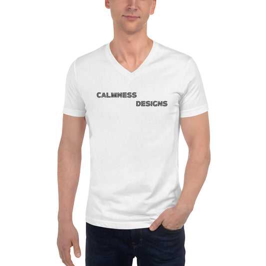 Calmness Designs,  Creative  Calmness Designs,          Unisex Short Sleeve V-Neck T-Shirt