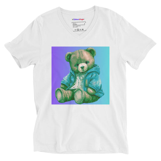 Teddy Bear , RELAXING, Chilling, Calmness Designs, Creative Designs,  Unisex Short Sleeve V-Neck T-Shirt