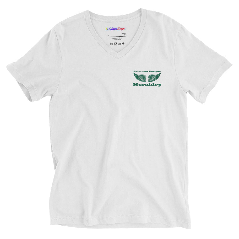 Wings for Heraldry,  CALMNESS DESIGNS,  Creative Designer's, Unisex Short Sleeve V-Neck T-Shirt