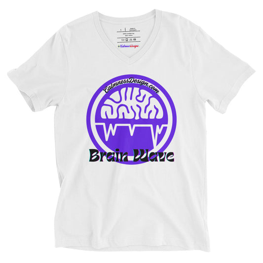 Brain Wave,  CALMNESSDESGIN.COM,   Unisex Short Sleeve V-Neck T-Shirt