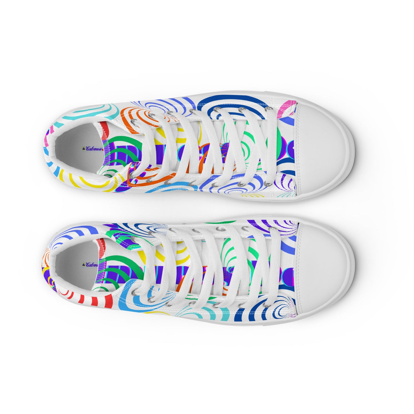 Round Circle Lines, Calmness Designs,  Women’s high top canvas shoes