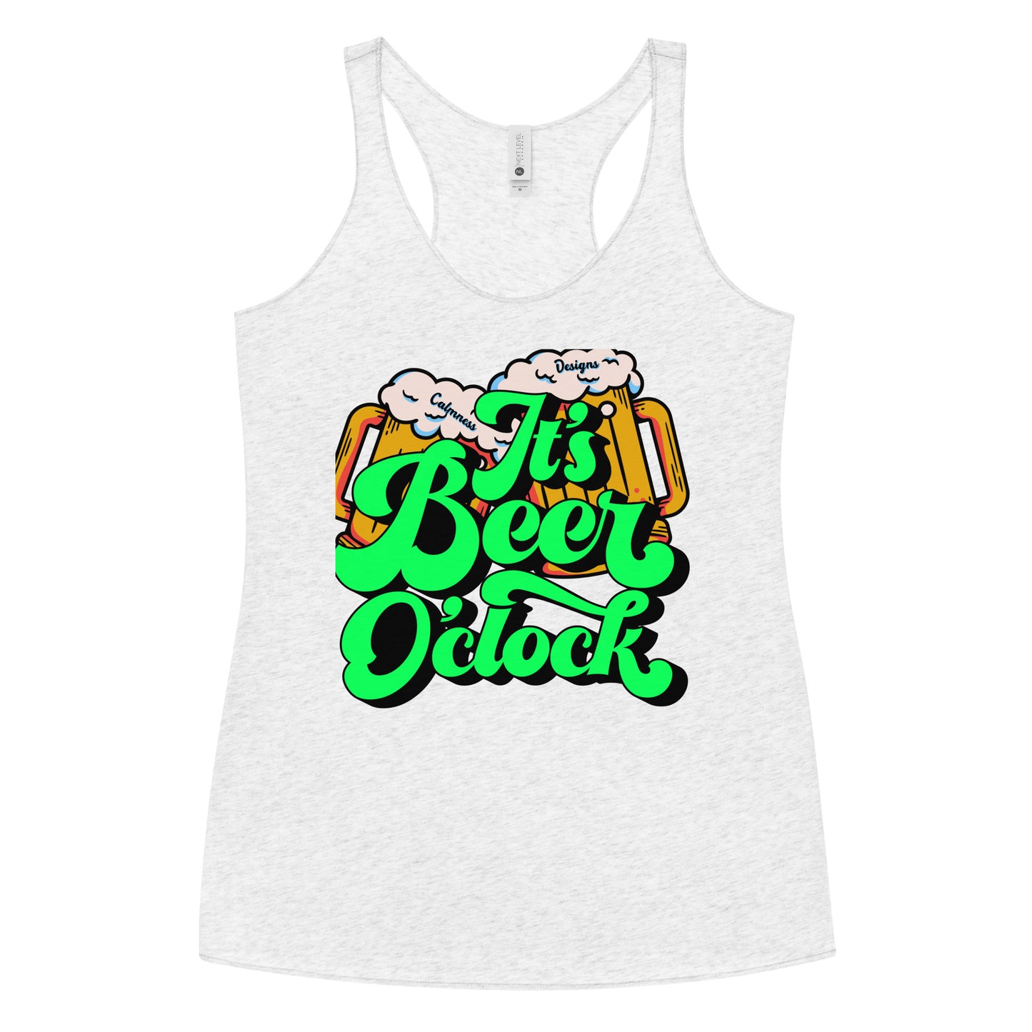 IT's Beer O'clock,  CALMNESS DESIGNS,  Creative Designer's, Women's Racerback Tank