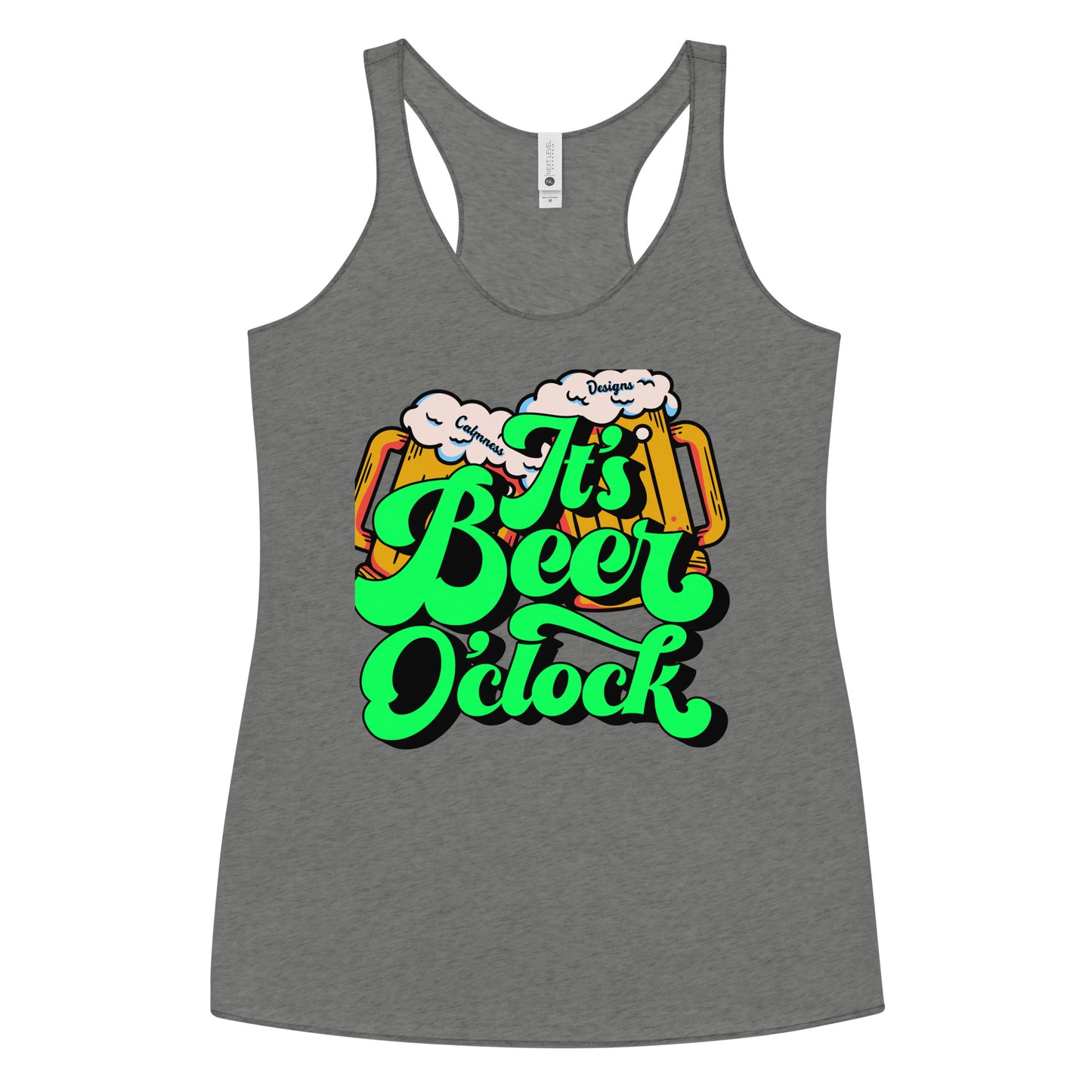 IT's Beer O'clock,  CALMNESS DESIGNS,  Creative Designer's, Women's Racerback Tank