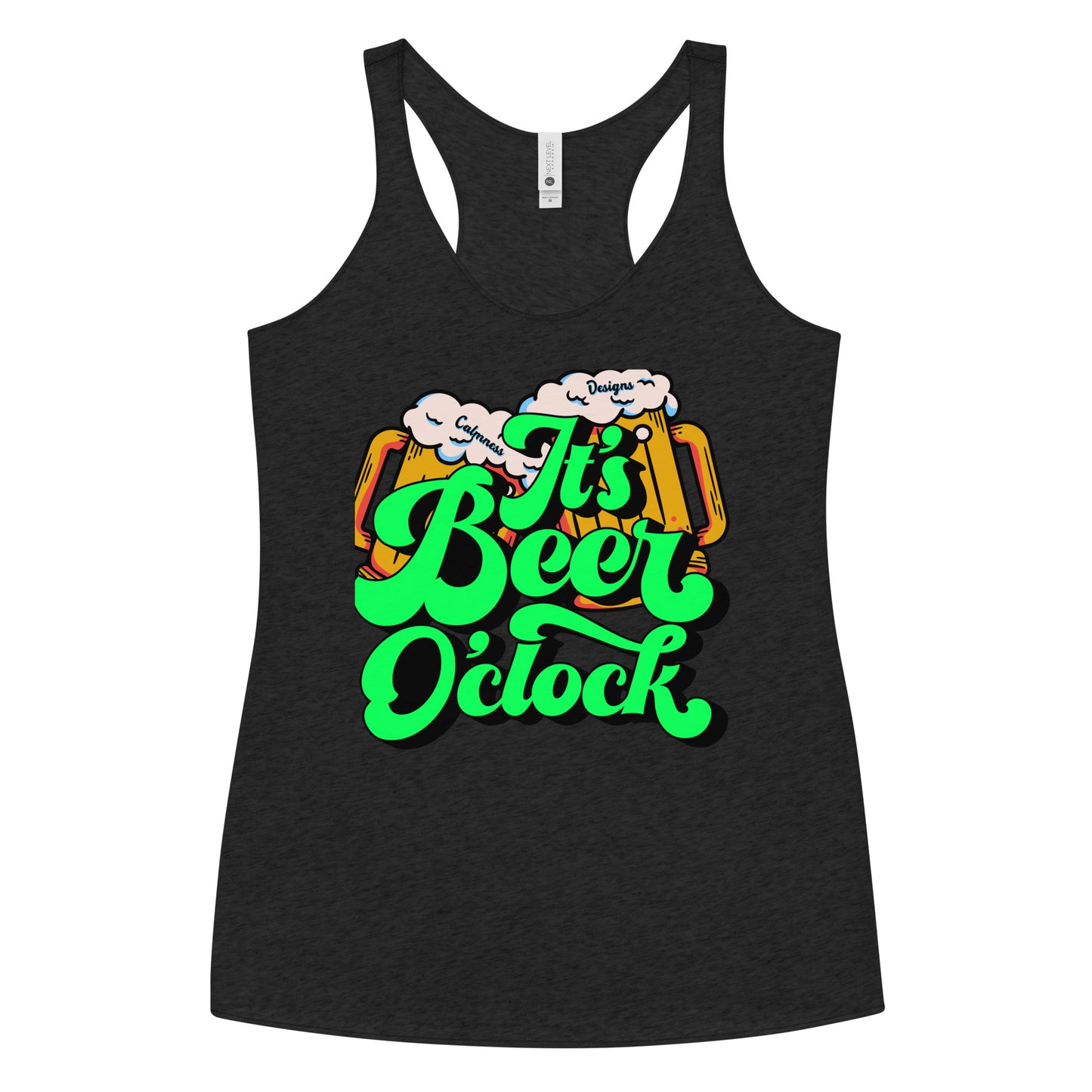 IT's Beer O'clock,  CALMNESS DESIGNS,  Creative Designer's, Women's Racerback Tank