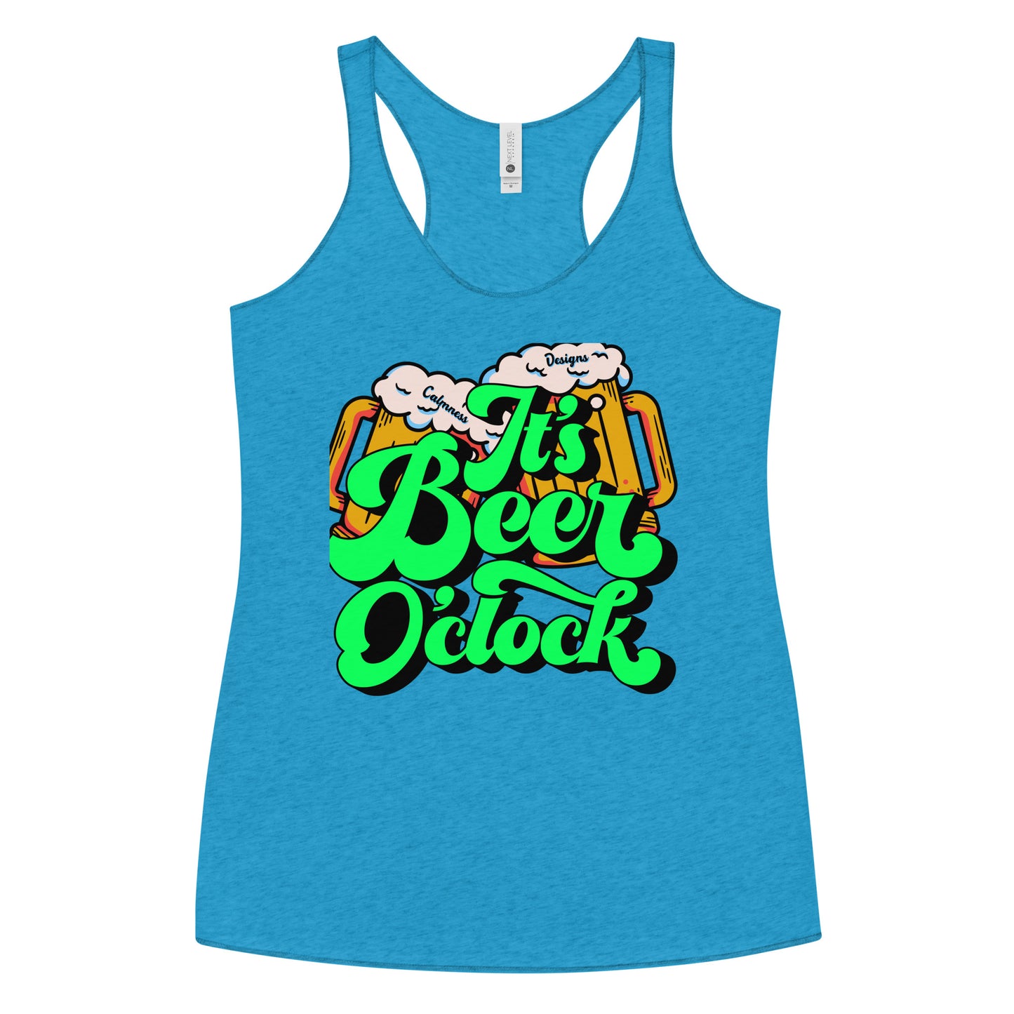 IT's Beer O'clock,  CALMNESS DESIGNS,  Creative Designer's, Women's Racerback Tank