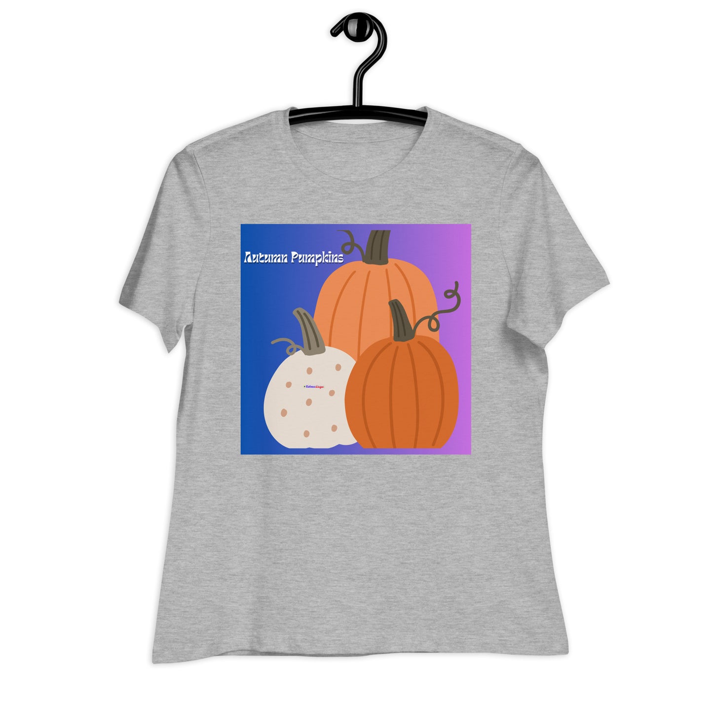 Cute Autumn Pumpkins, Three Pumpkins, CALMNESS DESIGNS,  Creative Designer's,Women's Relaxed T-Shirt