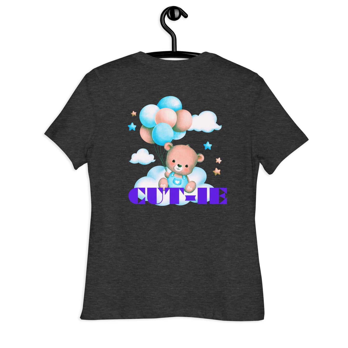 Cute Teddy Bear and Balloon, Calmness Designs, Creative Designs,    Women's Relaxed T-Shirt