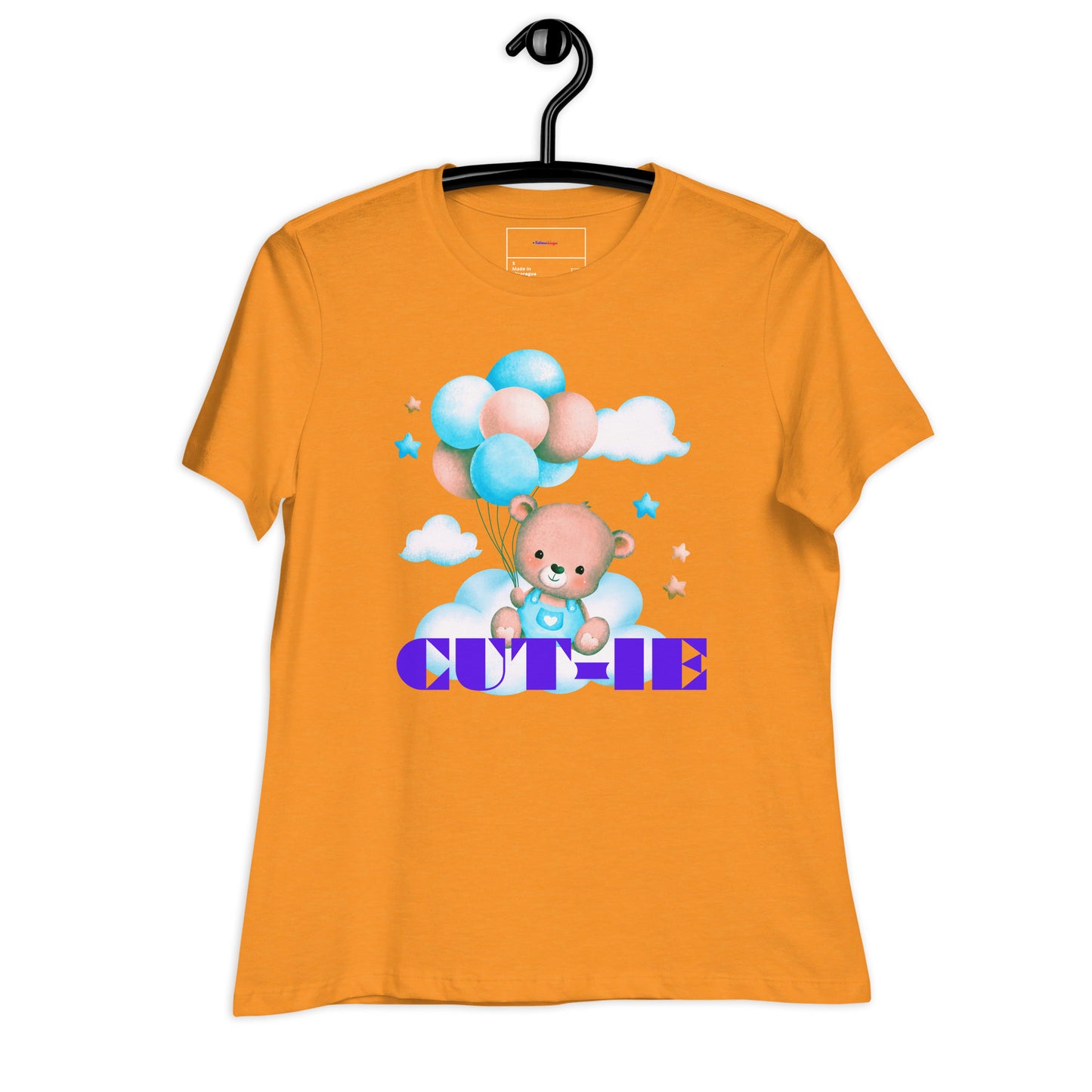 Cute Teddy Bear and Balloon, Calmness Designs, Creative Designs,    Women's Relaxed T-Shirt