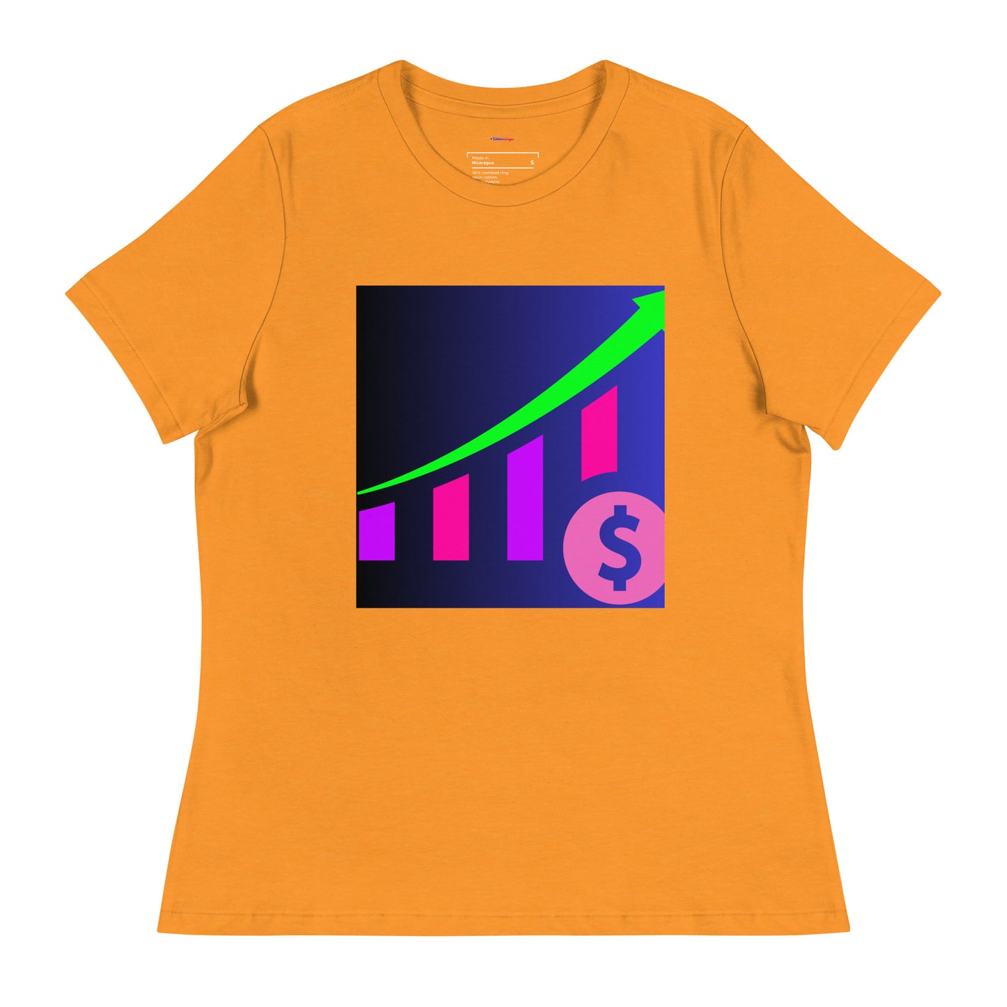 Money Growth, Growth Chart, Arrow, Dollar-Sign ,Calmness Designs, Creative Designs,   Women's Relaxed T-Shirt