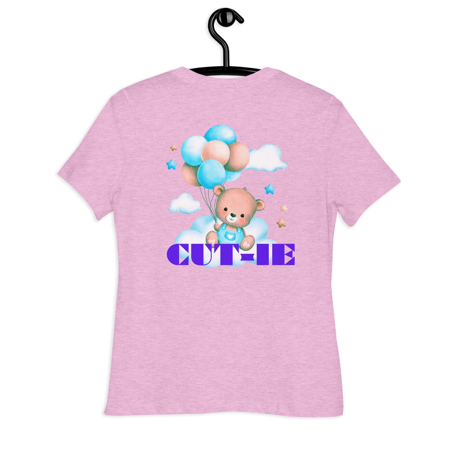 Cute Teddy Bear and Balloon, Calmness Designs, Creative Designs,    Women's Relaxed T-Shirt