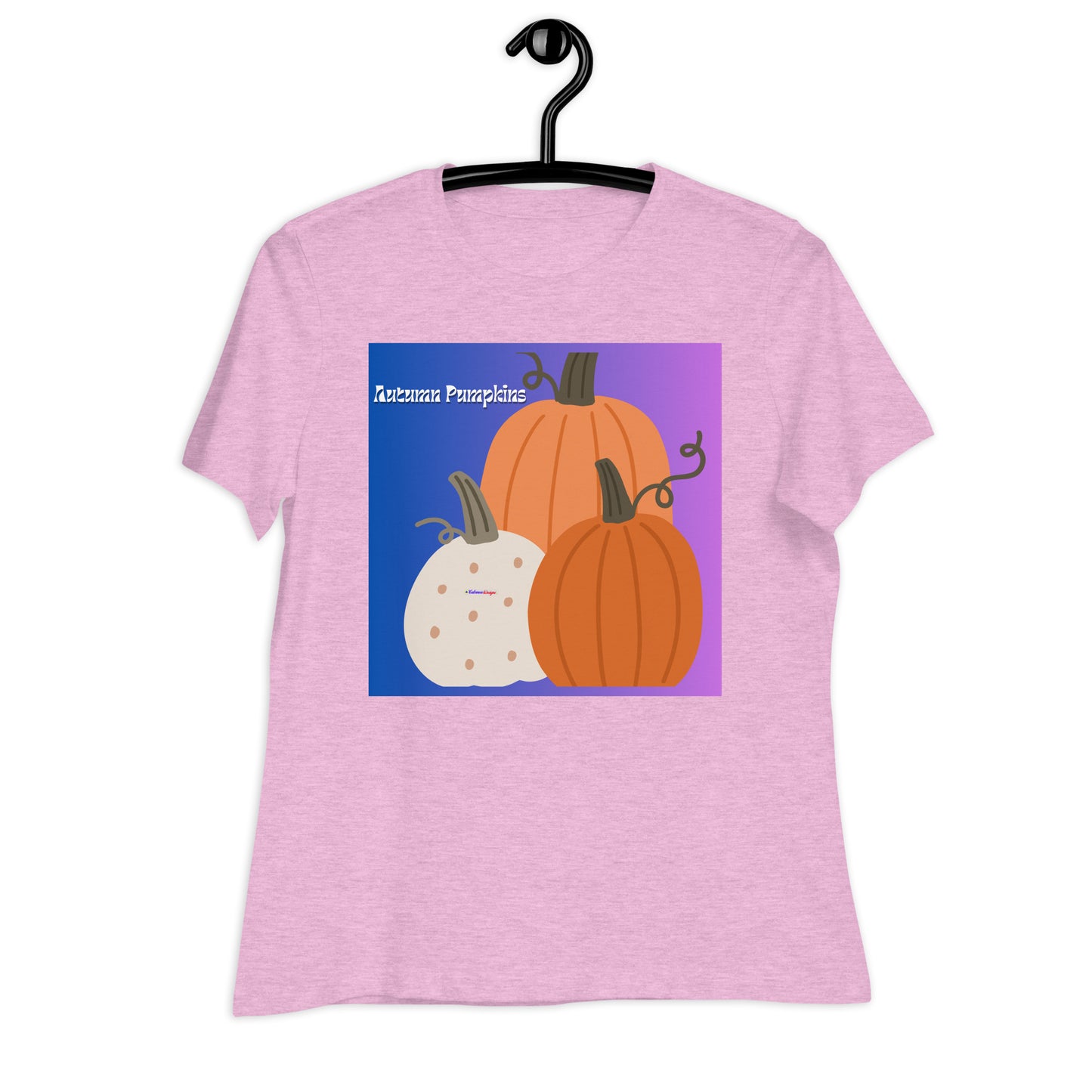 Cute Autumn Pumpkins, Three Pumpkins, CALMNESS DESIGNS,  Creative Designer's,Women's Relaxed T-Shirt