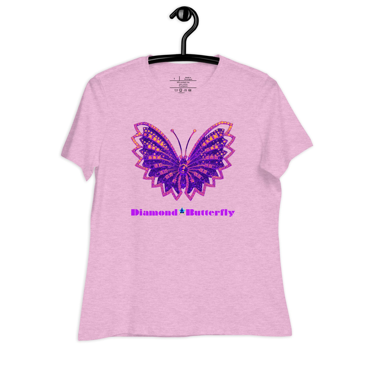 Designer Diamond Butterfly Brooch,  CALMNESS DESIGNS,  Women's Relaxed T-Shirt