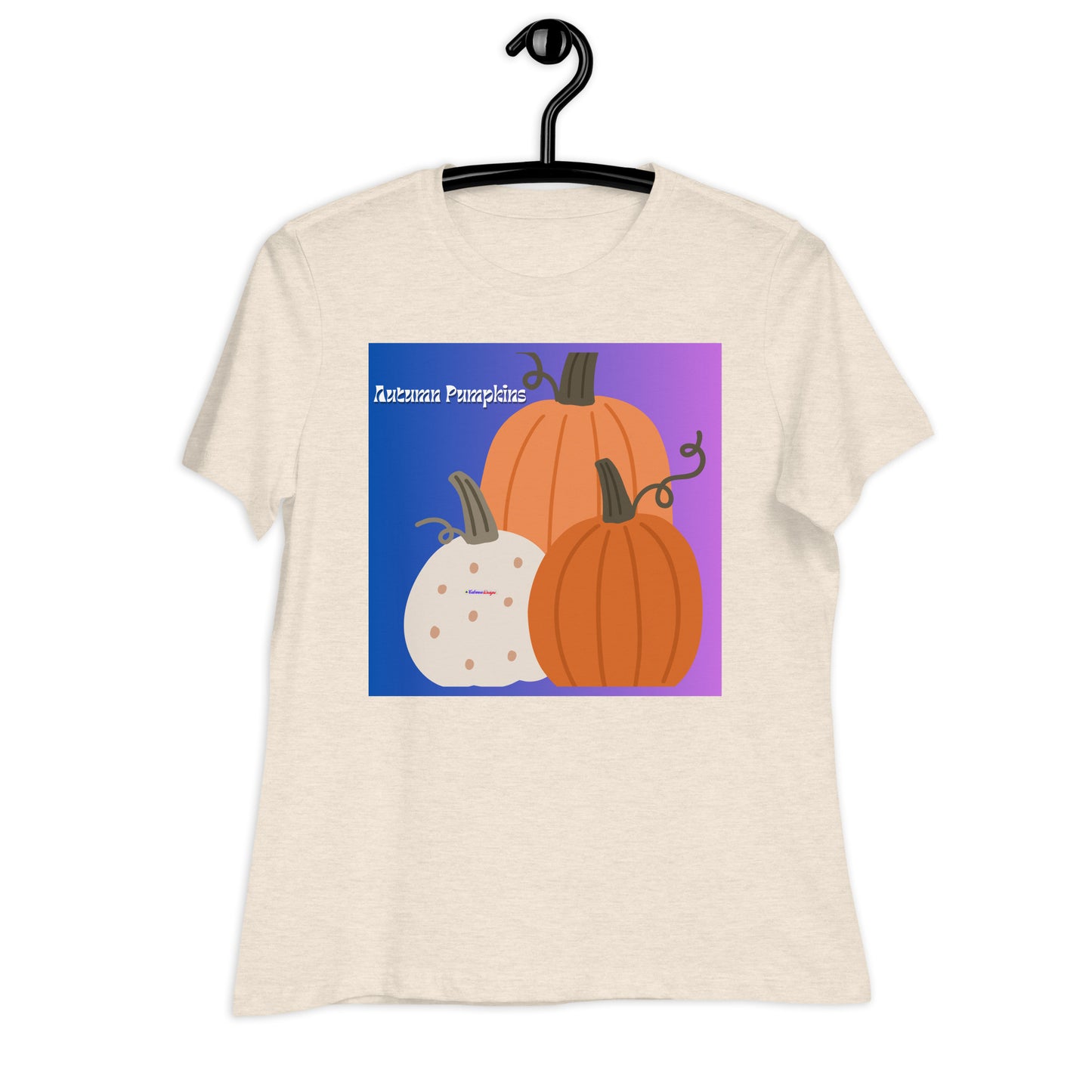 Cute Autumn Pumpkins, Three Pumpkins, CALMNESS DESIGNS,  Creative Designer's,Women's Relaxed T-Shirt