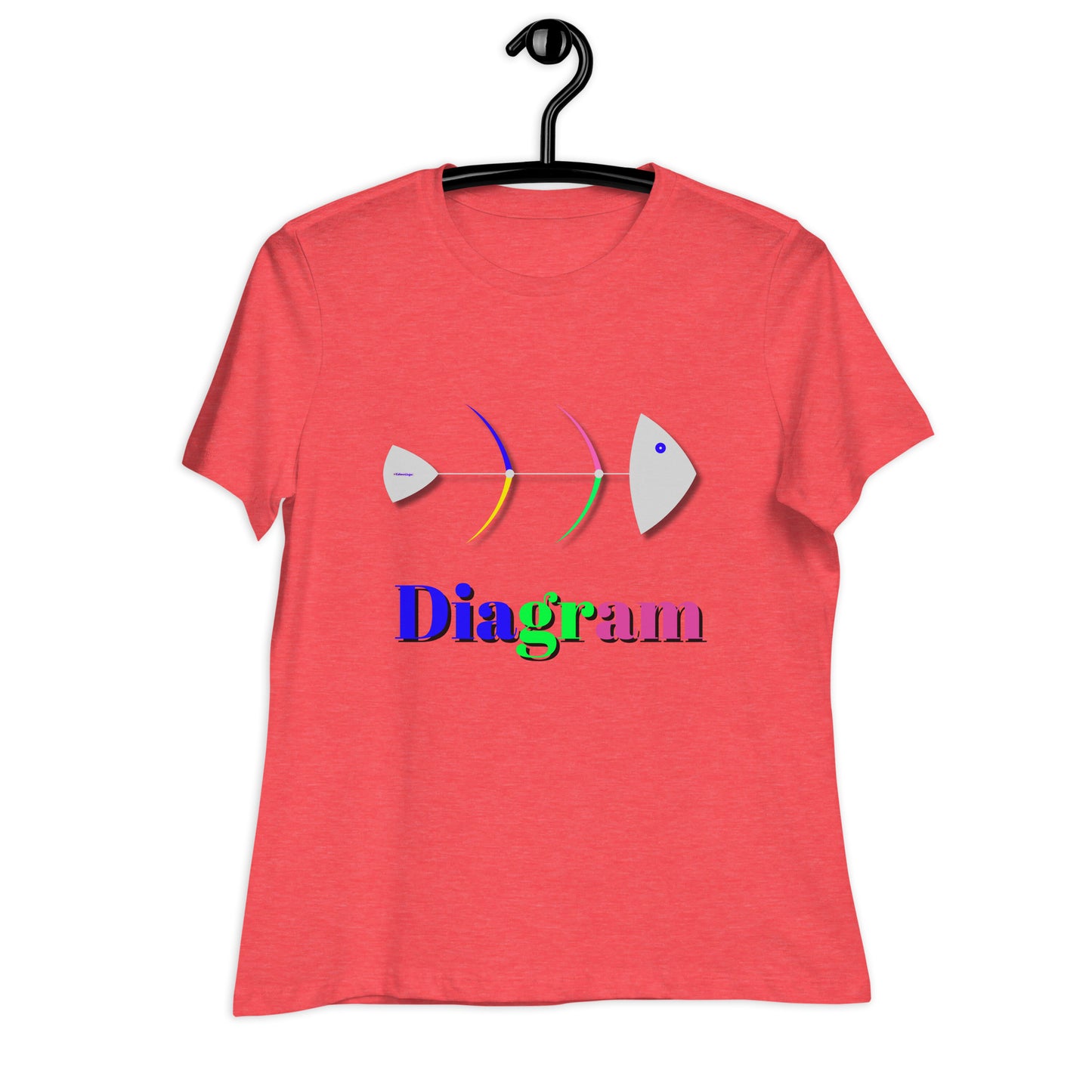 Fish Bone Diagram, CALMNESS DESIGNS,  Creative Designer's,  Women's Relaxed T-Shirt