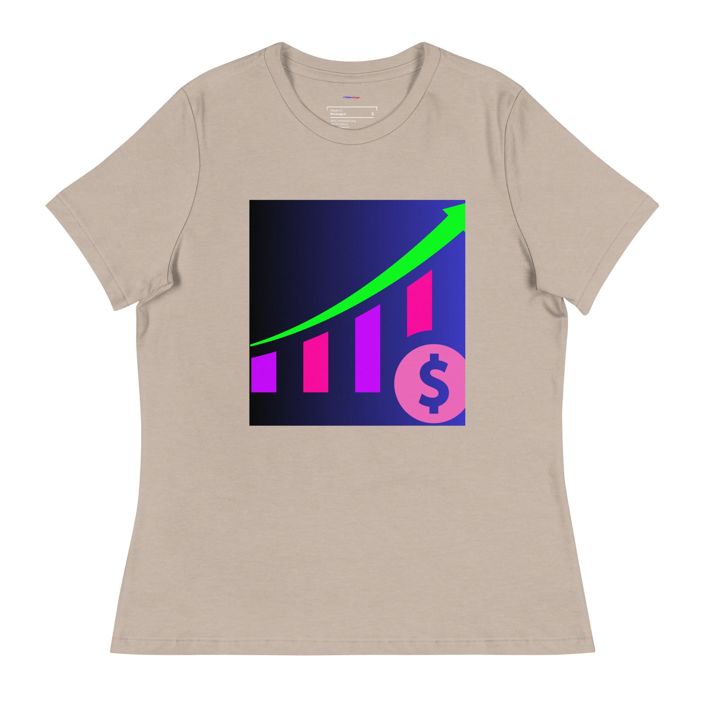 Money Growth, Growth Chart, Arrow, Dollar-Sign ,Calmness Designs, Creative Designs,   Women's Relaxed T-Shirt