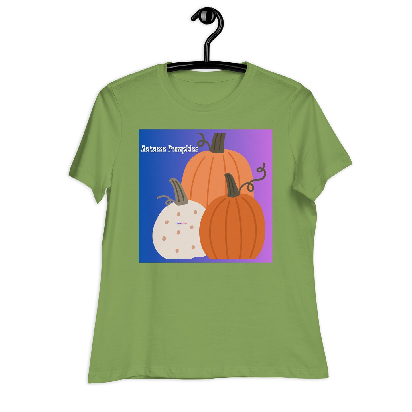 Cute Autumn Pumpkins, Three Pumpkins, CALMNESS DESIGNS,  Creative Designer's,Women's Relaxed T-Shirt