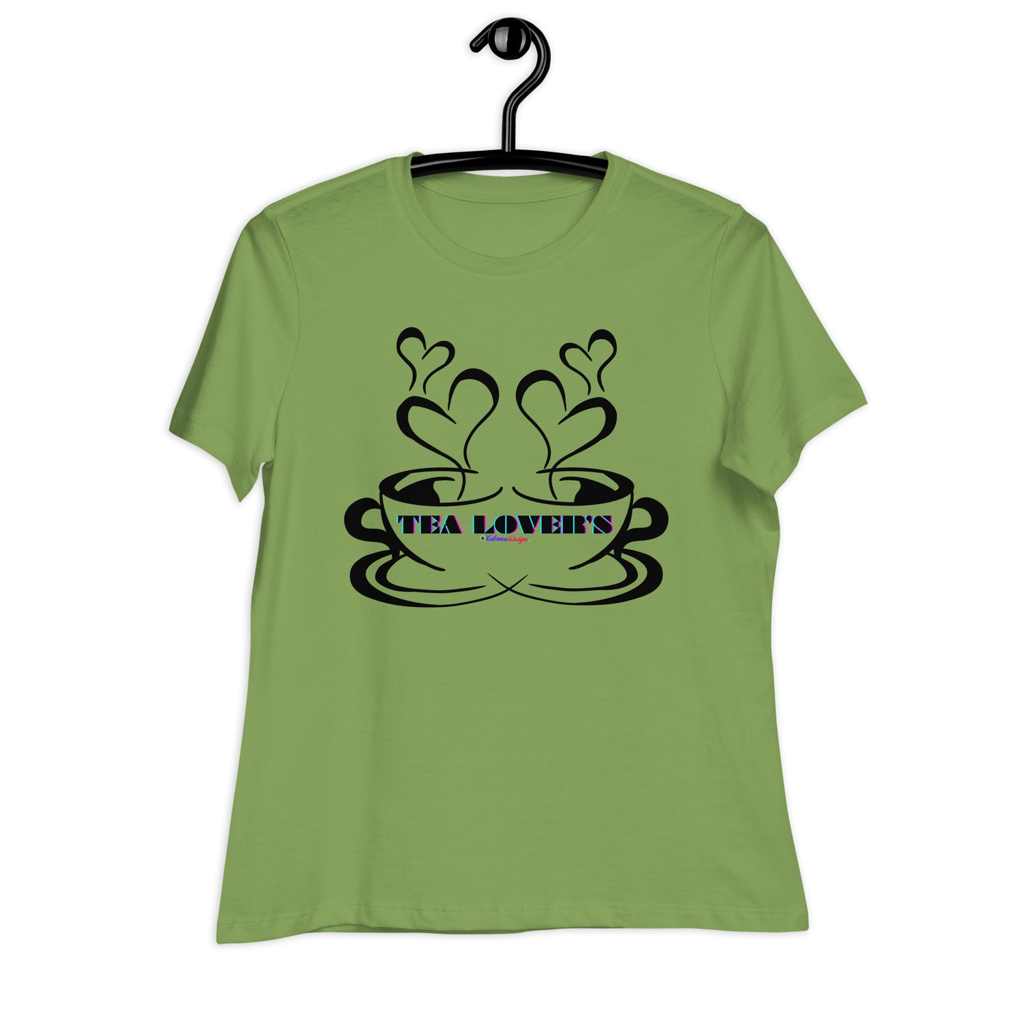 TEA LOVER'S 2 CUPS of COFFEE, Hearts, CALMNESS DESIGNS,  Creative Designer's,  Women's Relaxed T-Shirt