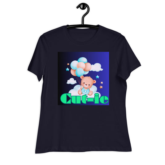 Cute Teddy Bear and Balloon, Calmness Designs, Creative Designs,    Women's Relaxed T-Shirt