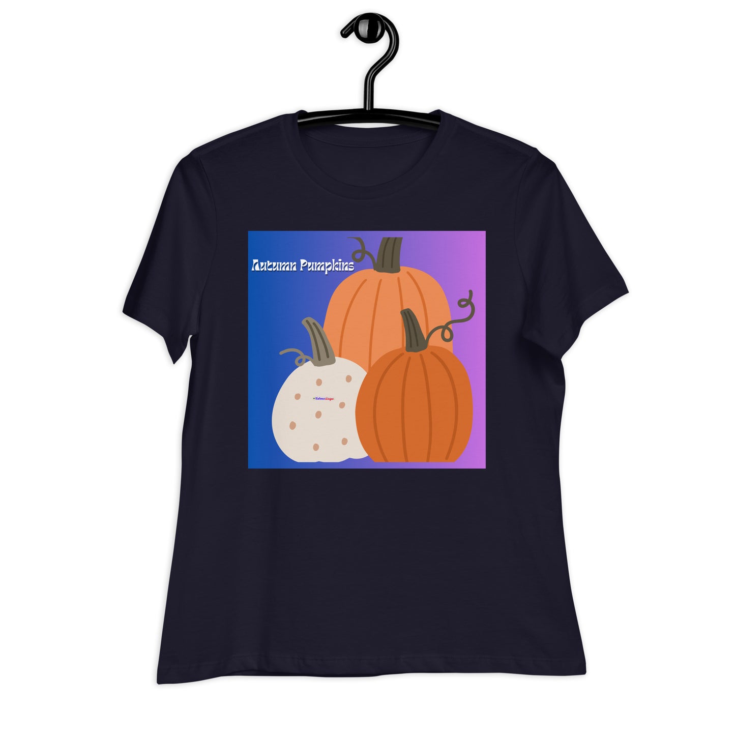 Cute Autumn Pumpkins, Three Pumpkins, CALMNESS DESIGNS,  Creative Designer's,Women's Relaxed T-Shirt