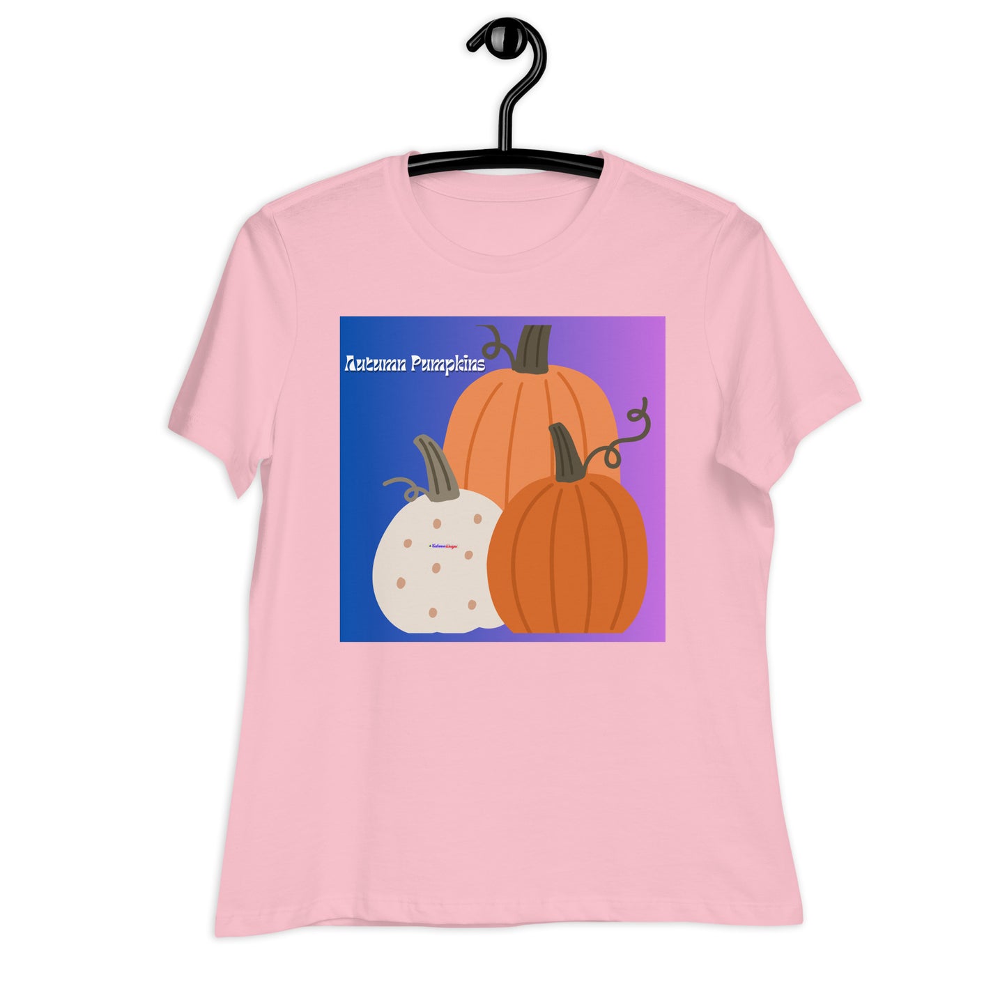 Cute Autumn Pumpkins, Three Pumpkins, CALMNESS DESIGNS,  Creative Designer's,Women's Relaxed T-Shirt