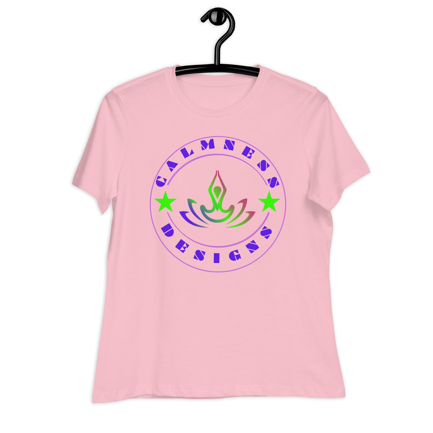 Yoga Meditation, Lotus Pose, Stars,  CALMNESS DESIGNS,  Creative Designer's,  Women's Relaxed T-Shirt