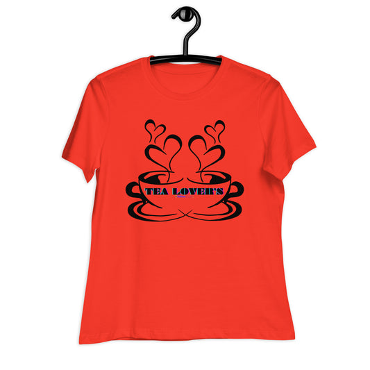 TEA LOVER'S 2 CUPS of COFFEE, Hearts, CALMNESS DESIGNS,  Creative Designer's,  Women's Relaxed T-Shirt