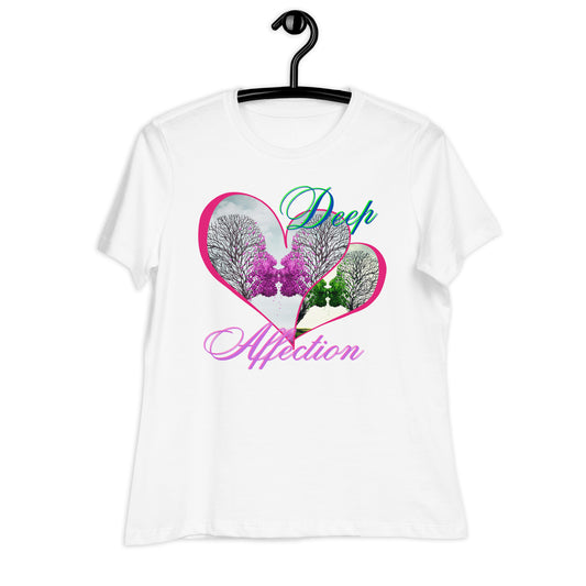 Love Therapy, Couple Kissing Hearts, Deep Affection, Calmness Designs,  Women's Relaxed T-Shirt