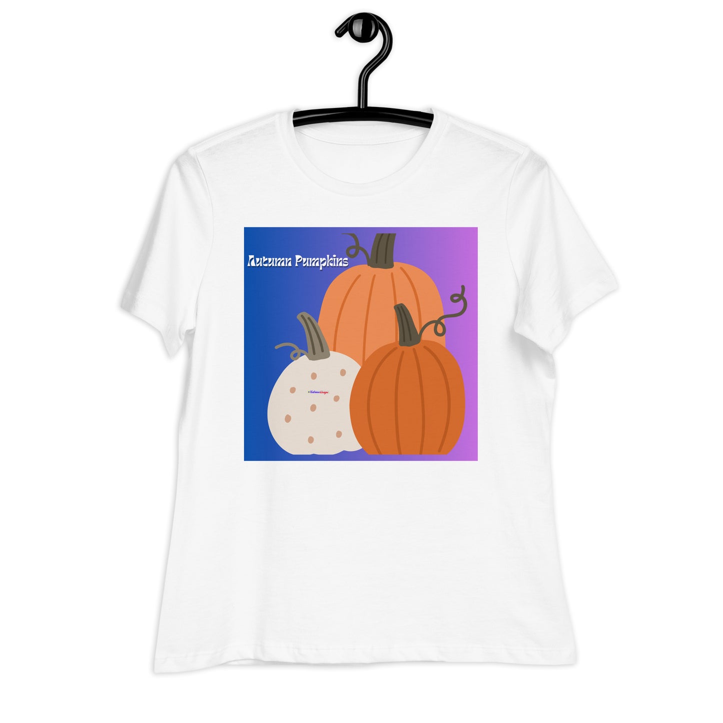 Cute Autumn Pumpkins, Three Pumpkins, CALMNESS DESIGNS,  Creative Designer's,Women's Relaxed T-Shirt