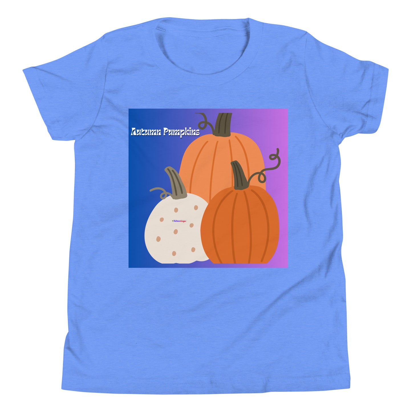 Cute Autumn Pumpkins, Three Pumpkins, CALMNESS DESIGNS,  Creative Designer's, Youth Short Sleeve T-Shirt