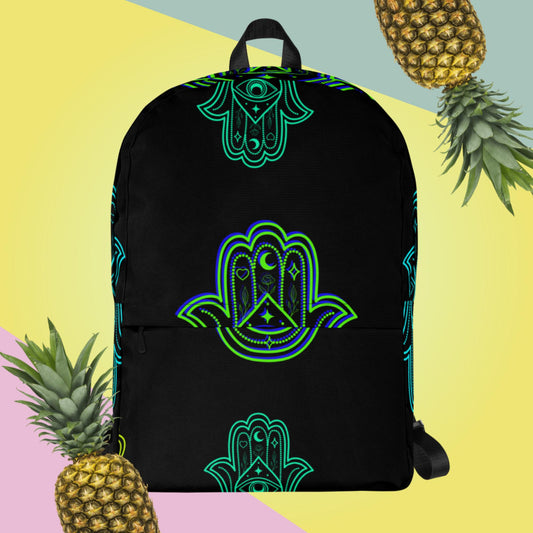 Desiign Hamsa Icon, for Protection,, Backpack