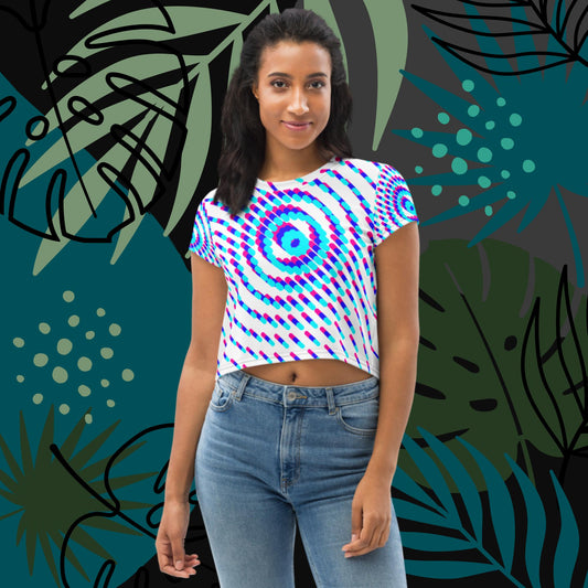 Points, All-Over Print Crop Tee