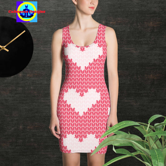 Knitted Hearts,   Sublimation Cut & Sew Dress