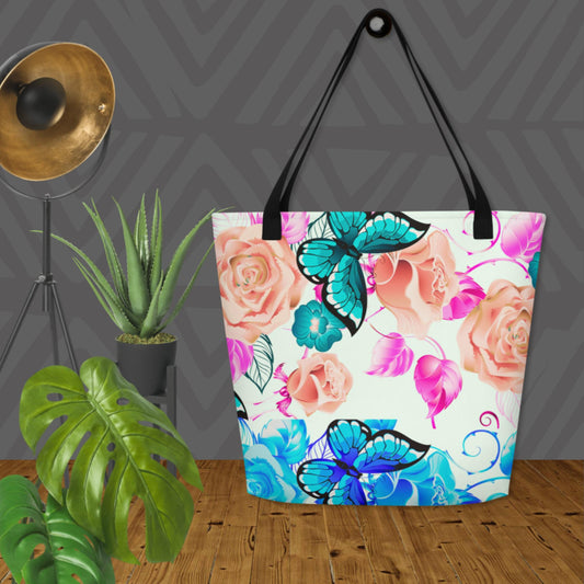 Bunches Of Roses,   All-Over Print Large Tote Bag