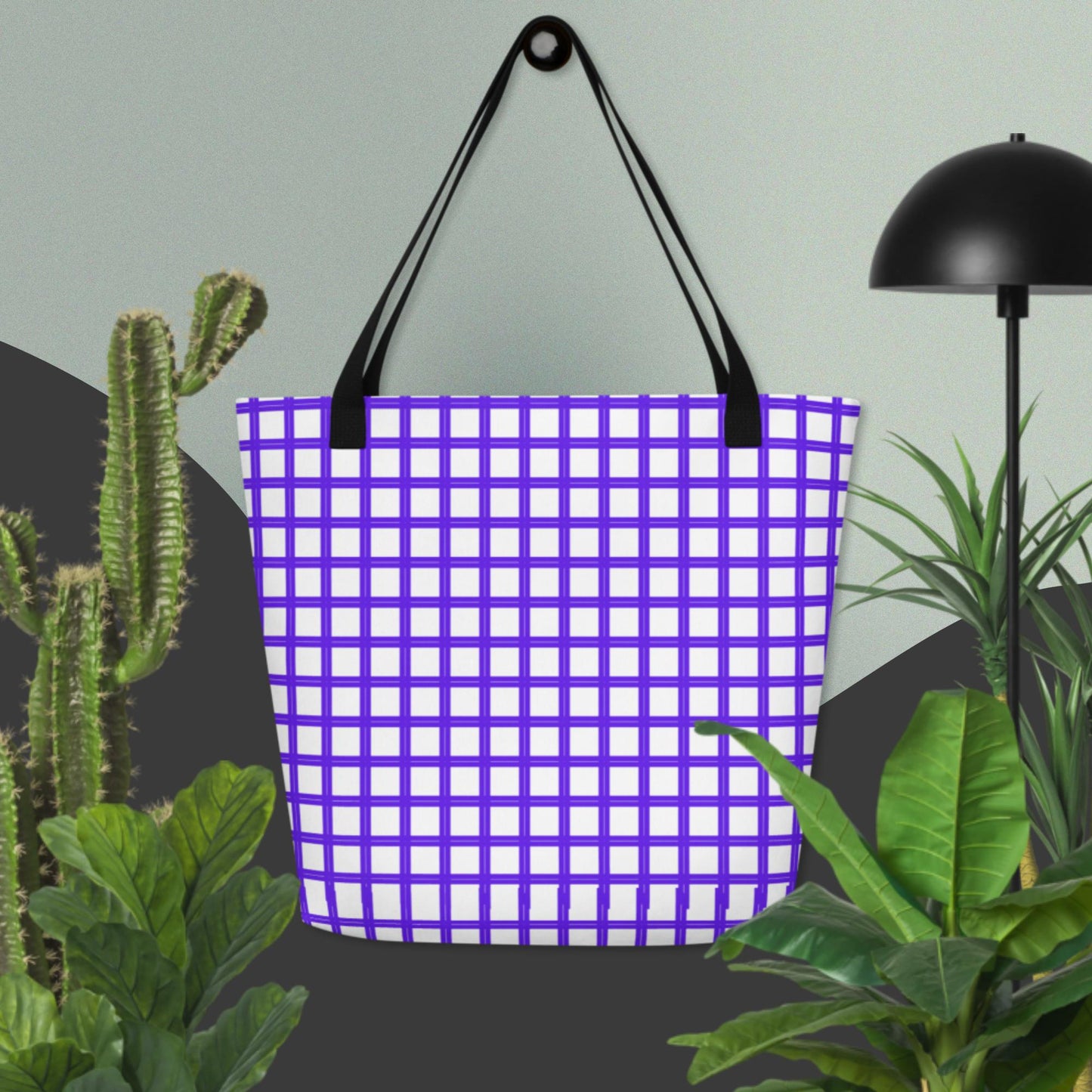 Grid Lines, Calmness Designs  All-Over Print Large Tote Bag